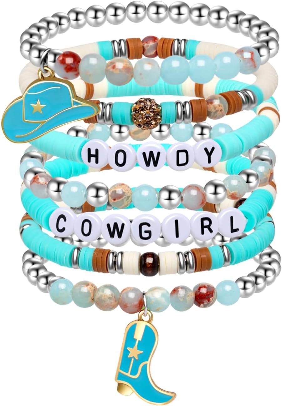 Manufacturer  Artlunar Western Cowgirl Beaded Stretch Bracelets, Stackable cowgirl hat boot accessories, Bohemian Jewelry for Women Girls Teens Christmas Birthday Gift  bracelets