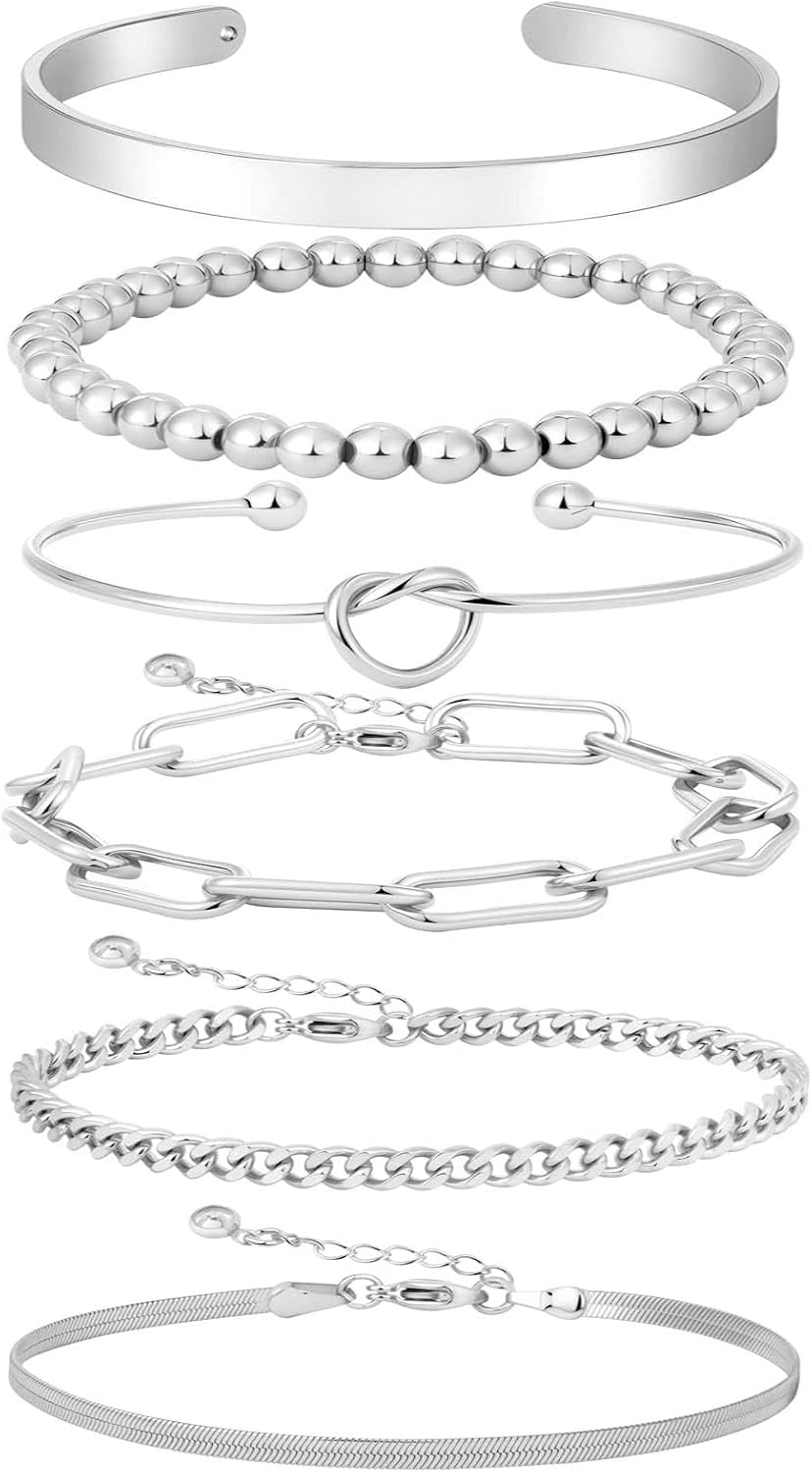 Manufacturer  Gold Bracelets for women 14K Gold Bangle Bracelet Stack - Adjustable Waterproof Trendy Bracelets Gold Filled Stacks Bangles Link Chain Gold Bracelet Non Tarnish for Women Jewelry Gifts  bracelets
