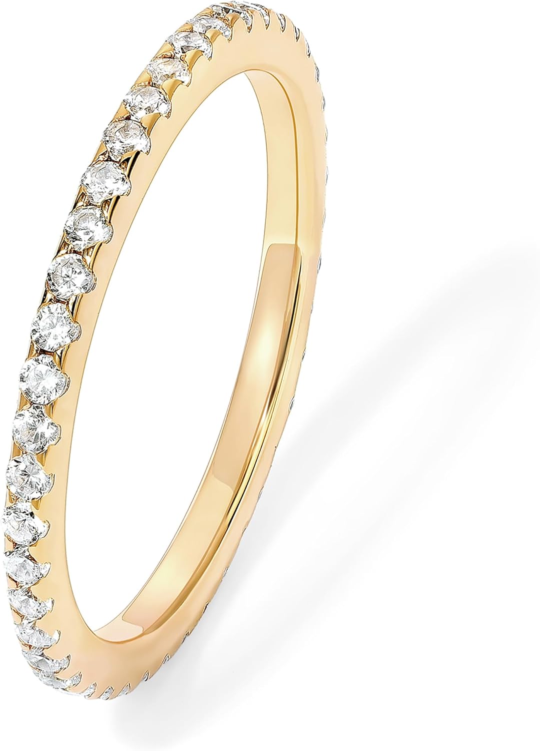 Manufacturer  PAVOI 14K Gold Plated Solid 925 Sterling Silver CZ Simulated Diamond Stackable Ring Eternity Bands for Women   rings