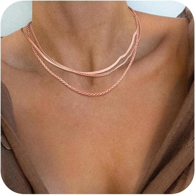Manufacturer  Freekiss Herringbone Necklace for Women,Dainty Gold Necklace,14k Gold Plated Snake,Gold Chain Choker Necklaces,Simple Gold Layered Necklaces,Gold Jewelry Gift for Women  Necklace