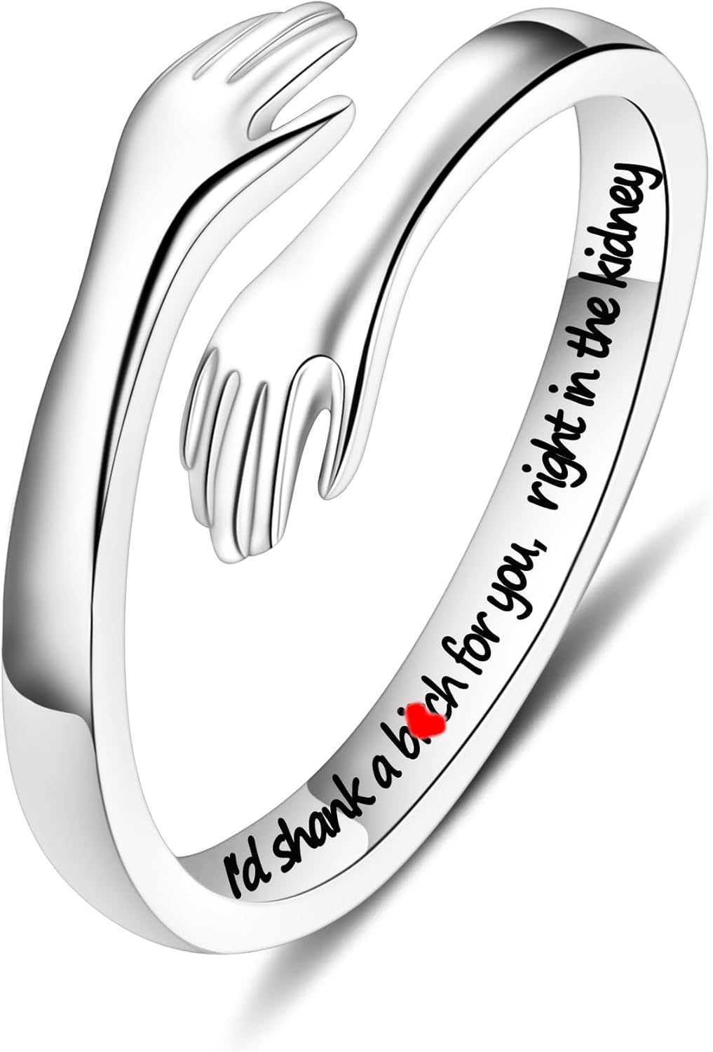 Manufacturer  Yesteel S925 Sterling Silver Hug Ring for Women Teen Girls, Adjustable Ring Jewelry Mothers Day Birthday Gifts for Daughters Mom Sister Wife Friends Grandma   rings