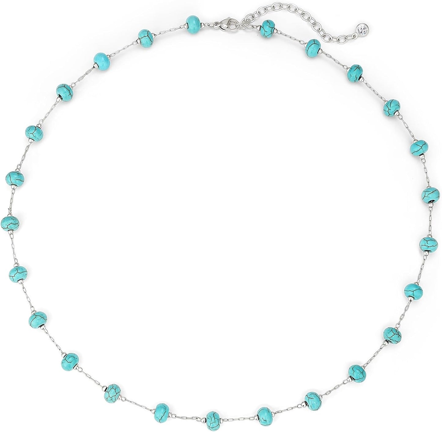 Manufacturer  Created Turquoise Necklace for Women 14K Gold Plated Beaded Heart Choker Boho Necklaces Handmade Beach Summer Everyday Western Jewelry Gifts  necklace