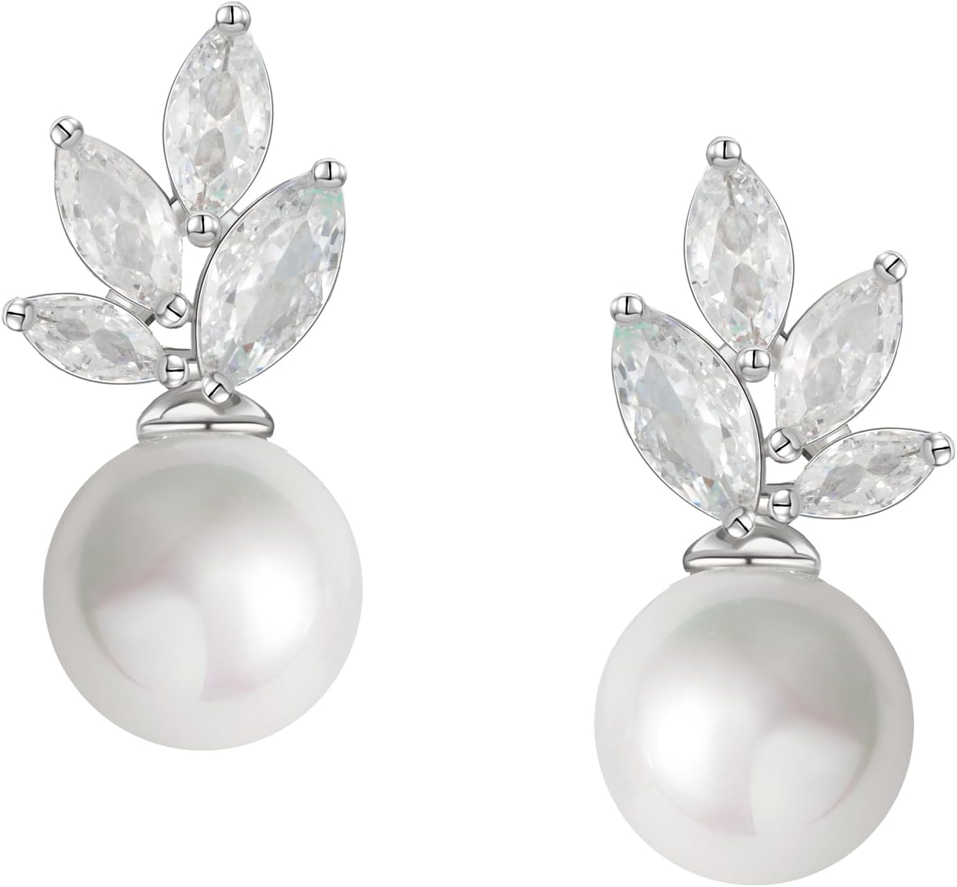 Manufacturer  SWEETV Cubic Zirconia Pearl Drop Wedding Earrings for Brides, Ivory Bridal Pearl Earrings for Bridesmaid Jewelry Gift  earring