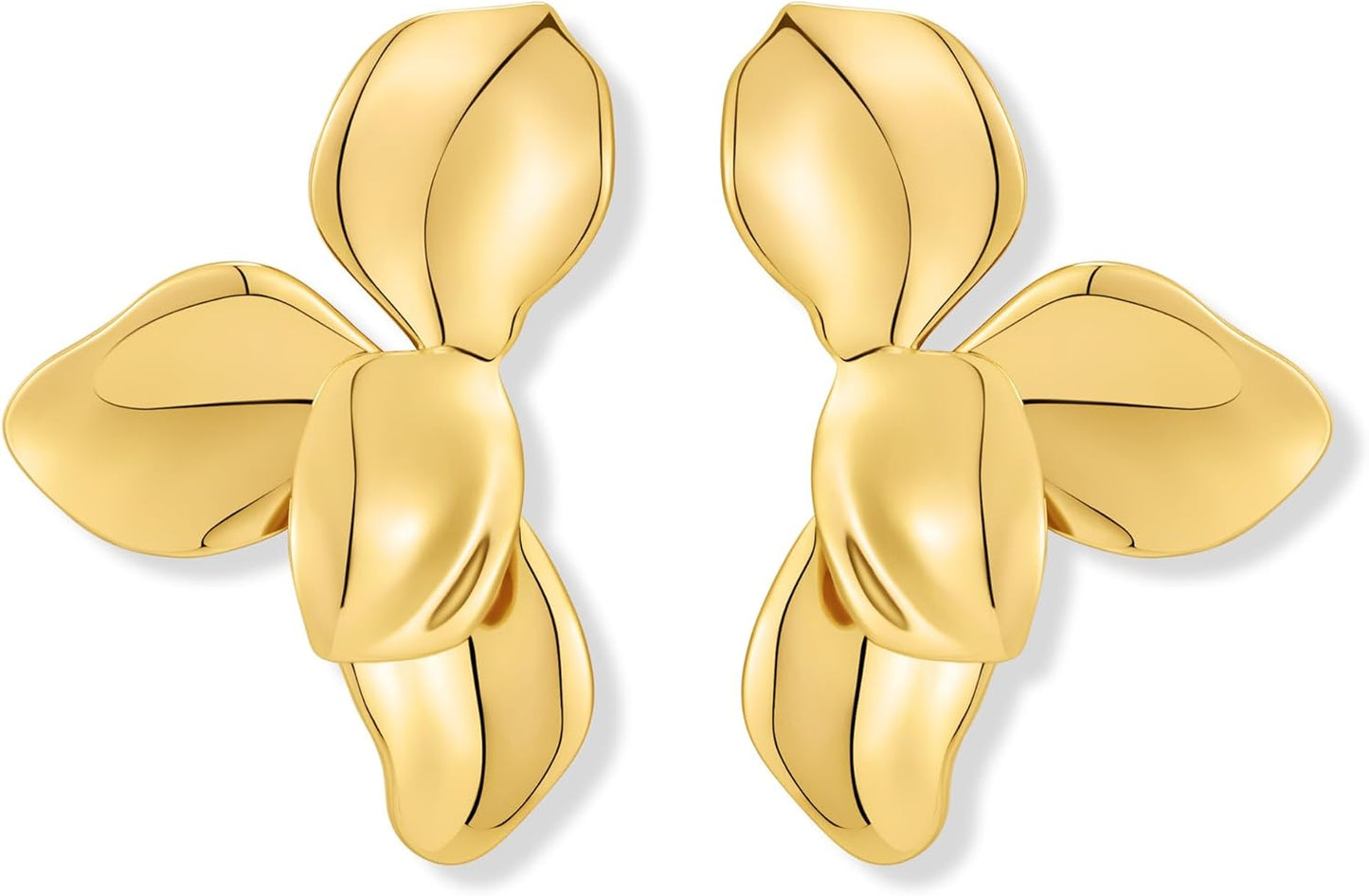 Manufacturer  Chunky Gold Statement Earrings For Women Gold Plated Sectored Flower Leaf Shell Angel Wing Earrings Large Stud Earrings Hypoallergenic Earrings  earring