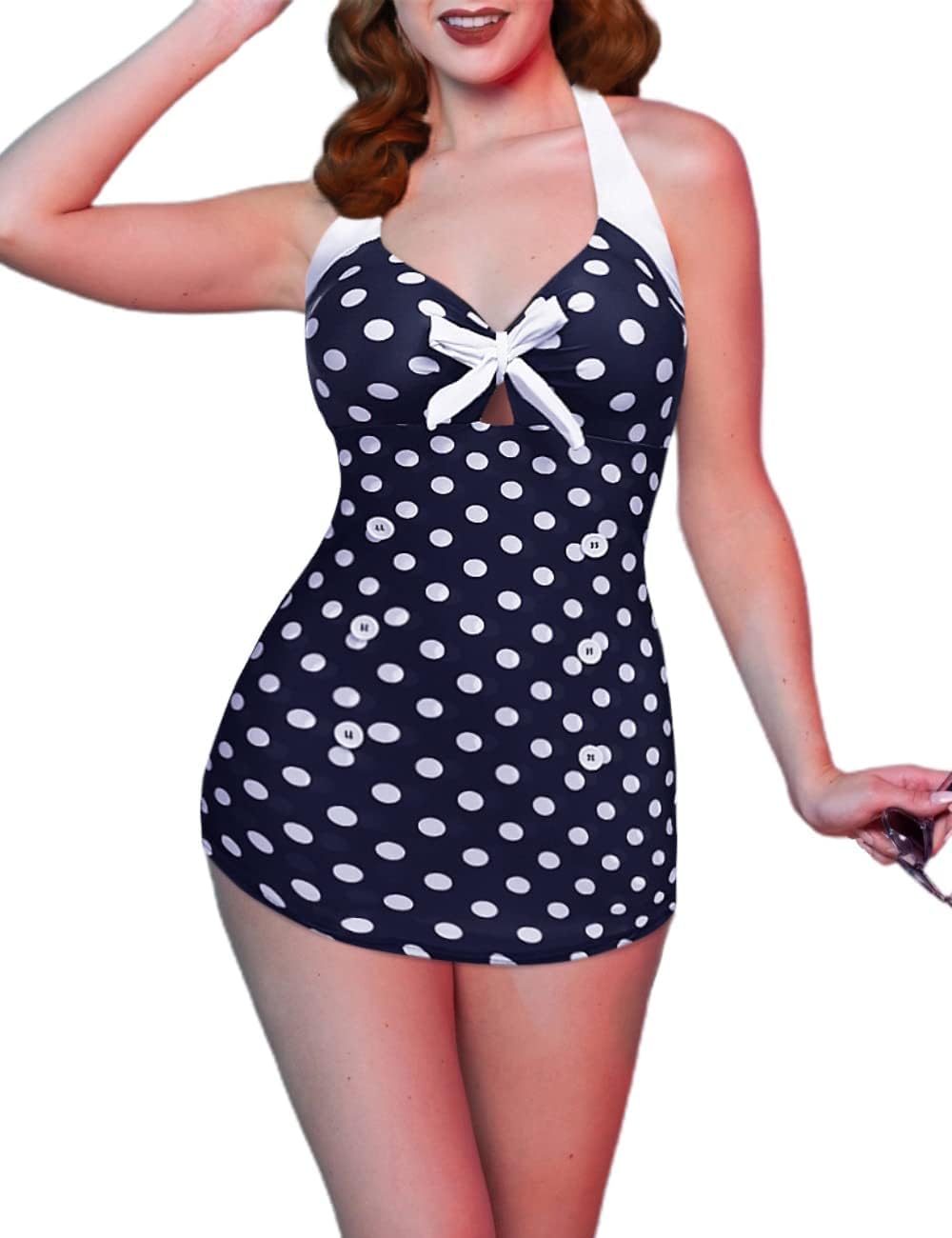 Manufacturer  Ekouaer Womens One Piece Swimsuits Vintage Striped Skirt Bathing Suit Vintage Retro Push Up Swimwear  Swimsuit