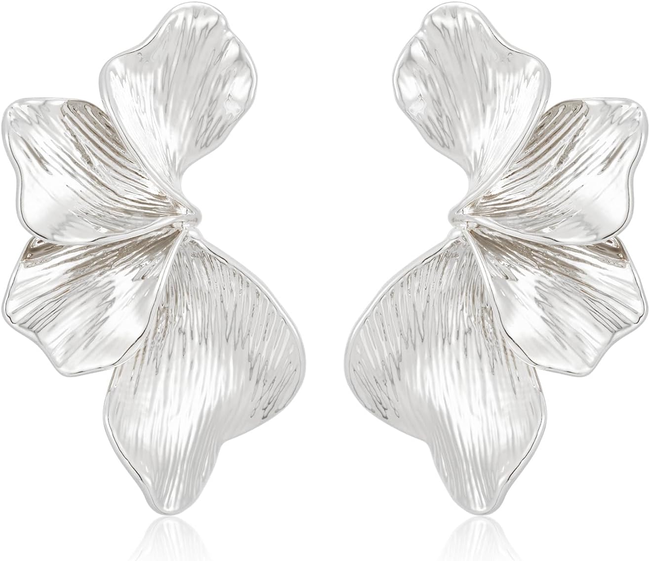 Manufacturer  Chunky Gold Statement Earrings For Women Gold Plated Sectored Flower Leaf Shell Angel Wing Earrings Large Stud Earrings Hypoallergenic Earrings  earring