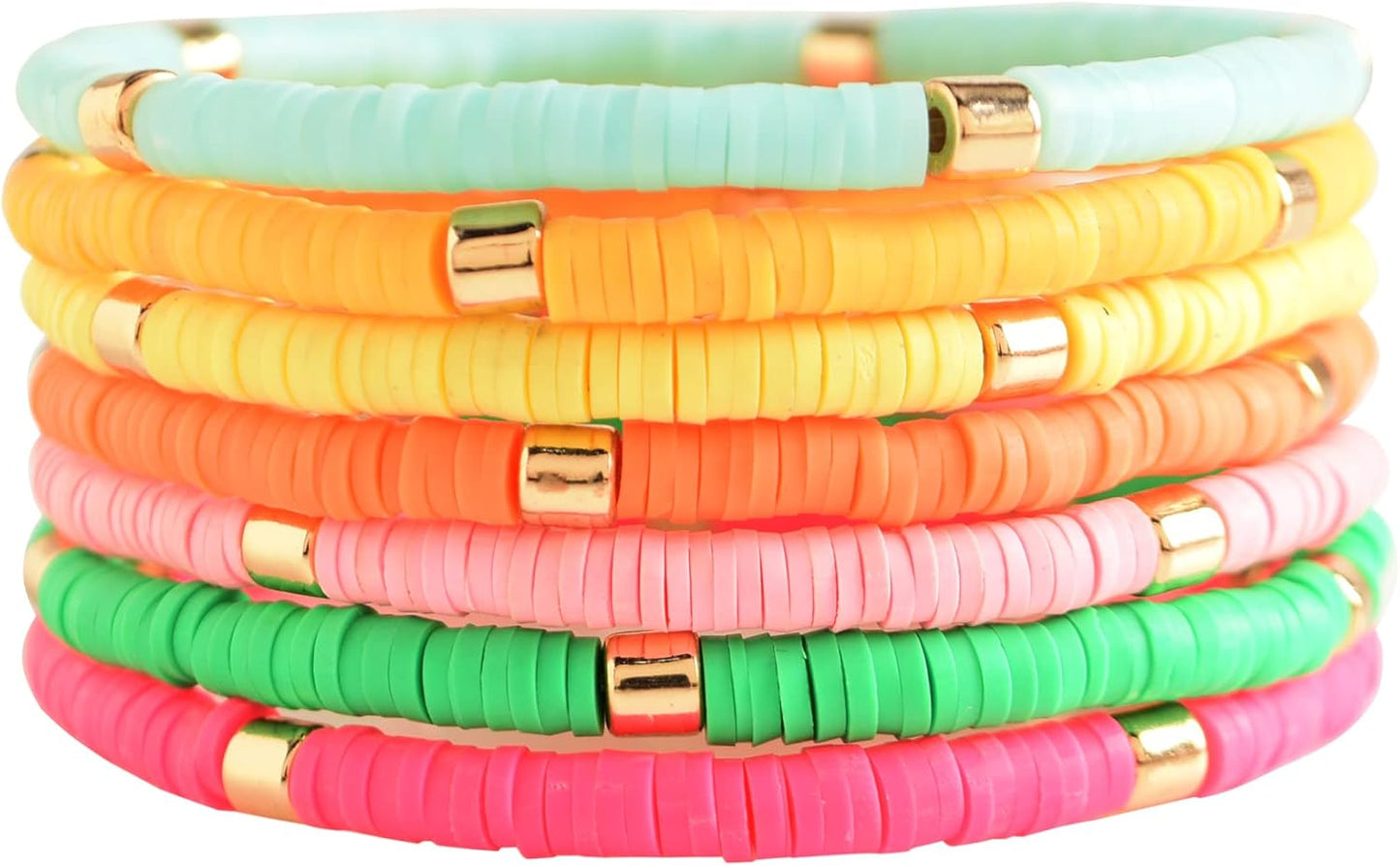 Manufacturer  GOOJIDS Surfer Heishi Clay Bead Bracelets for Women Bohemian Stackable Gold Beaded Stretch Bracelets Elastic Layering Friendship Bracelets Set Boho Jewelry  bracelets