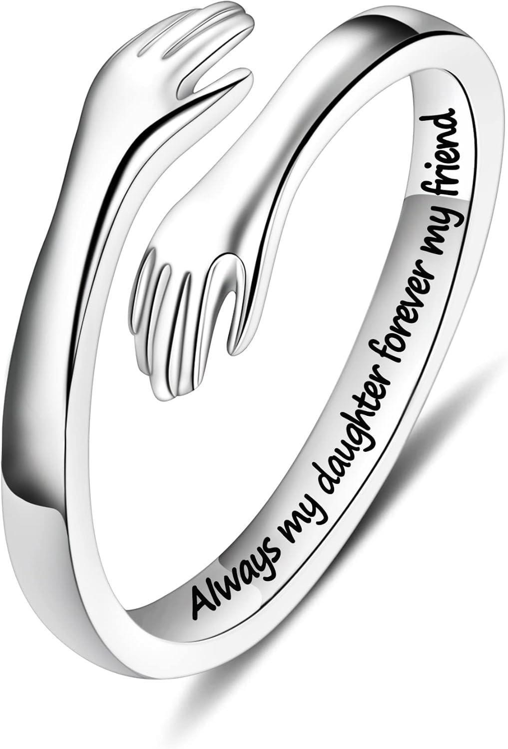 Manufacturer  Yesteel S925 Sterling Silver Hug Ring for Women Teen Girls, Adjustable Ring Jewelry Mothers Day Birthday Gifts for Daughters Mom Sister Wife Friends Grandma   rings