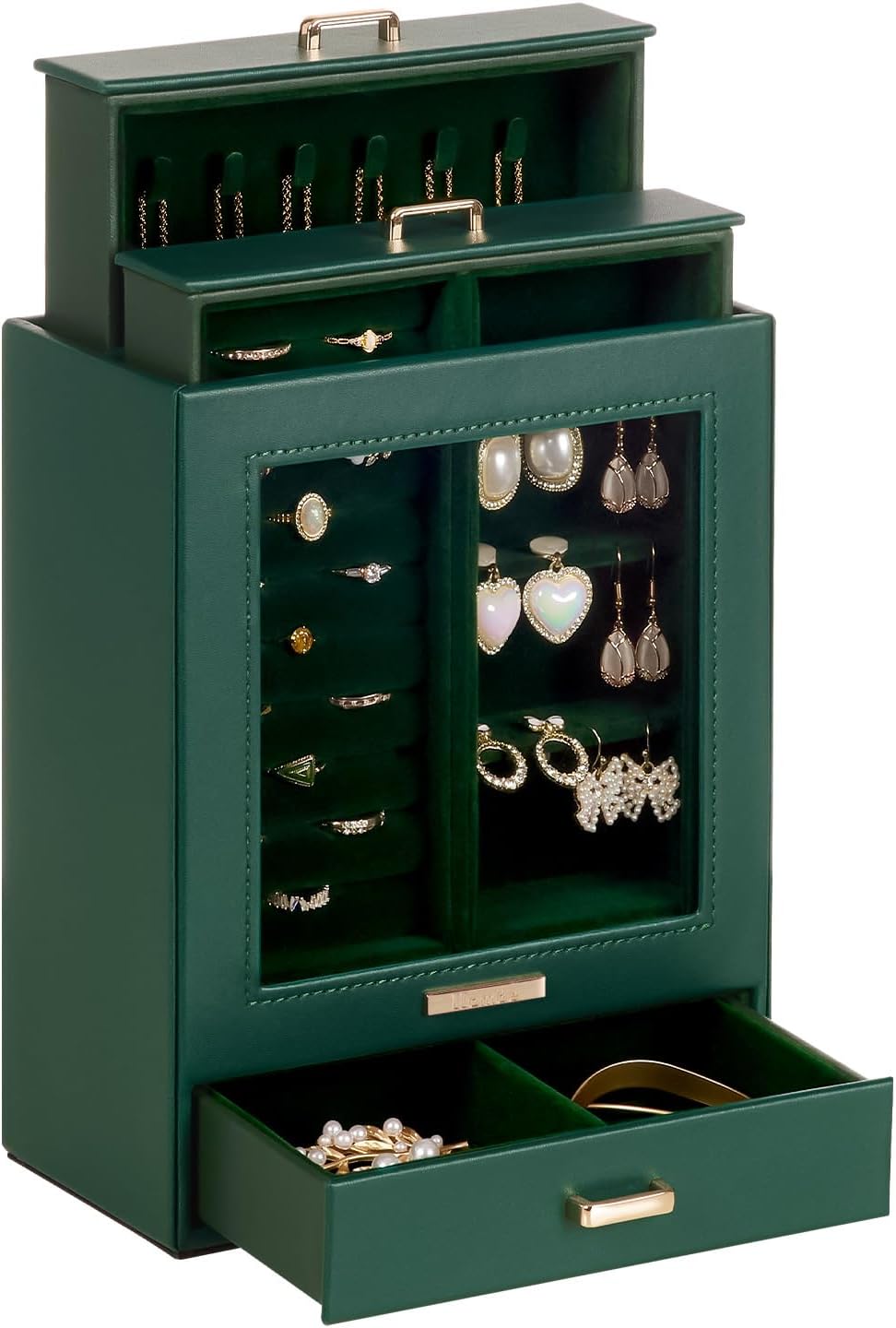 Manufacturer  Homde Jewelry Organizer Girls Women Jewelry Box for Necklaces Rings Earrings Gift Bracelets Storage Case (White + Gold)   rings