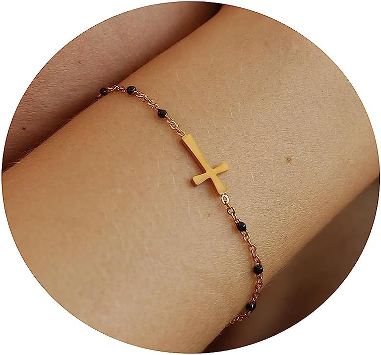 Manufacturer  18K Gold Plated Pearl Beaded Chain Cross Bracelets for Women Adjustable Stainless Steel Dainty Thin Gold Box Cuban Twisted Link Chain Bracelet Bridesmaid Jewelry  bracelets