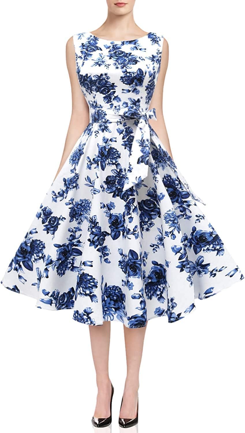 Manufacturer  Hanpceirs Women's Boatneck Sleeveless Swing Vintage 1950s Cocktail Dress New dresses