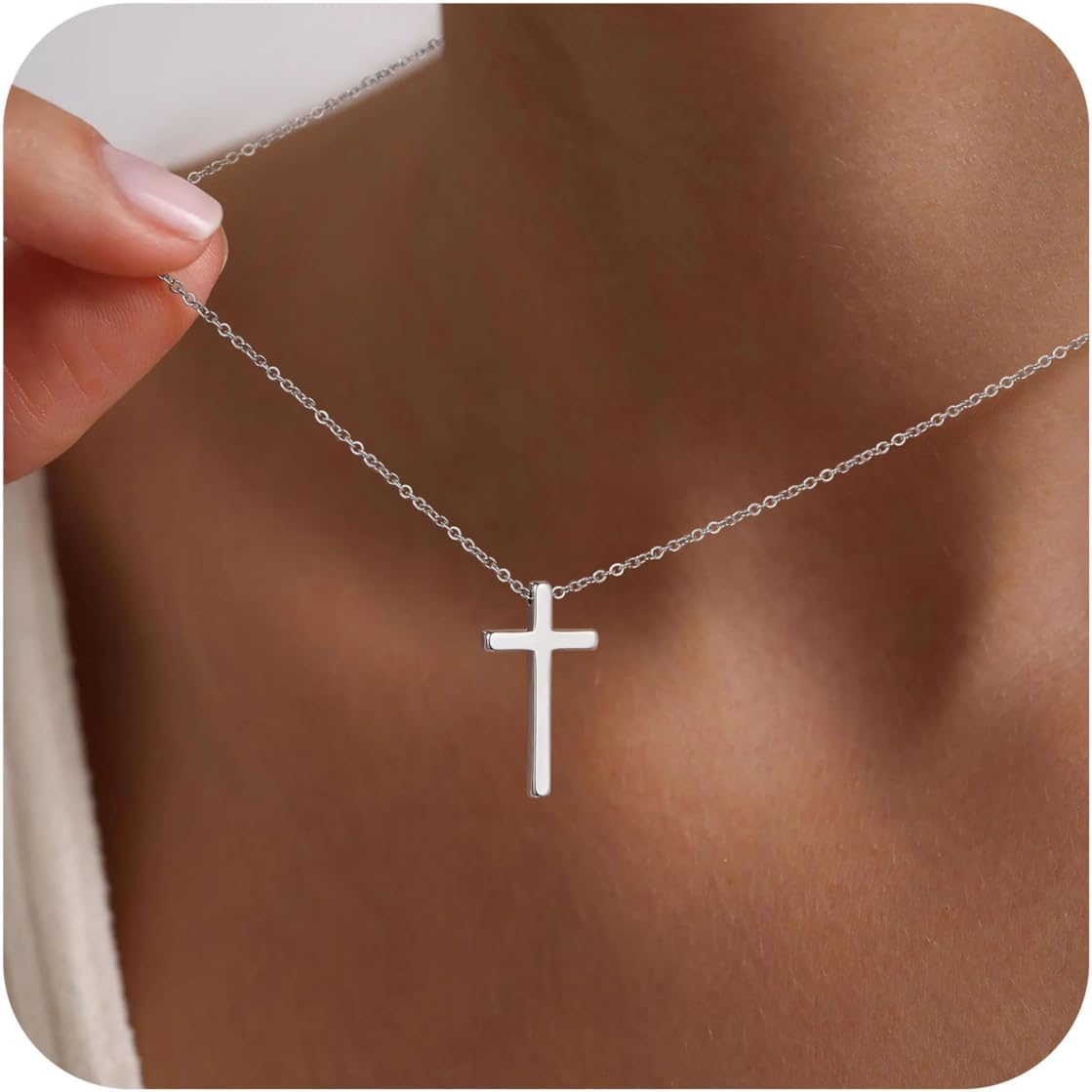 Manufacturer  M MOOHAM Cross Necklace for Women - Dainty Cute Bubble 3D Cross Pendant Necklace Sideways Cross Choker Layered 14K Real Gold Plated Cross Necklace Gifts for Women Girls  necklace