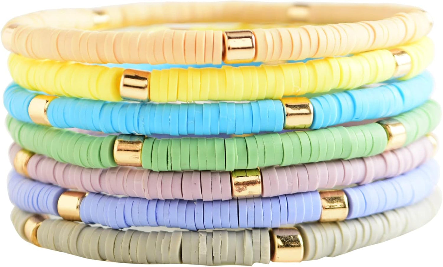 Manufacturer  GOOJIDS Surfer Heishi Clay Bead Bracelets for Women Bohemian Stackable Gold Beaded Stretch Bracelets Elastic Layering Friendship Bracelets Set Boho Jewelry  bracelets