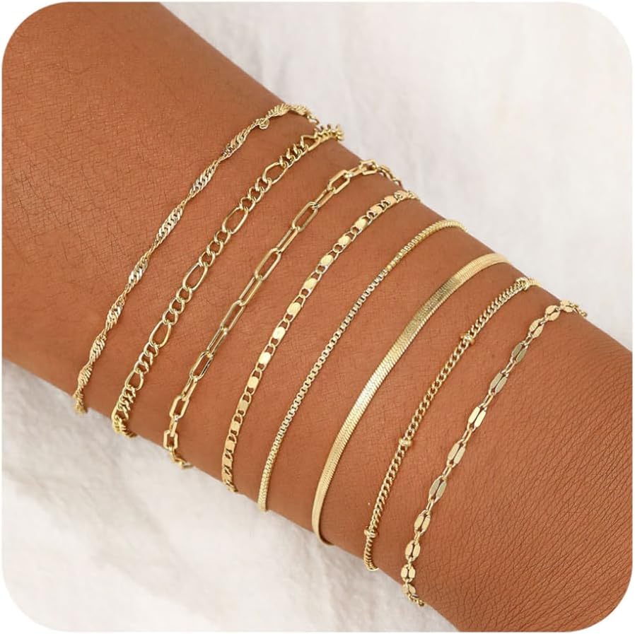 Manufacturer  BERISO Gold Bracelets for Women, Elegant Adjustable 14K Gold Plated Bracelet for Women, Trendy Minimalist Dainty Gold Bracelet for Everyday Wear  bracelets