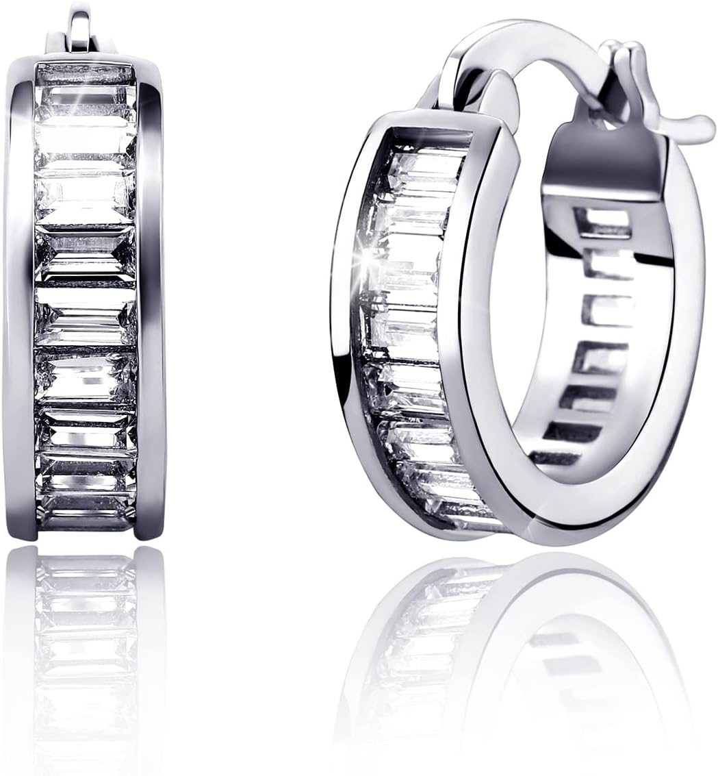 Manufacturer  Iced Out Hoop Huggie Earrings 14K Gold Cubic Zirconia Cute Small Round Hoop Huggie Cartilage Hypoallergenic Earrings For Women Men  earring