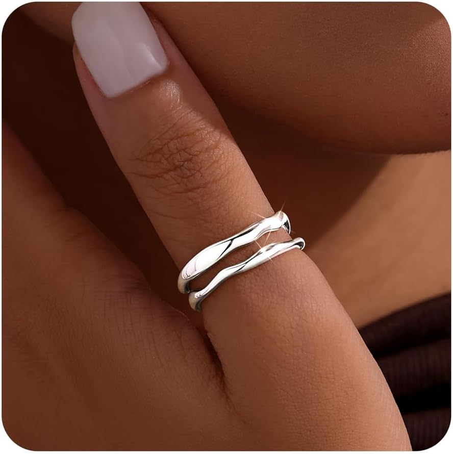 Manufacturer  Gold Rings for Women Non Tarnish,14K Gold Plated Stackable Ring Set,Dainty Thumb Rings for Women Chunky Statement Stacking Gold Jewelry Size 4 5 6 7 8 9 10   rings