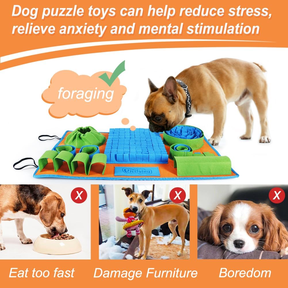 Manufacturer   Vivifying Snuffle Mat for Dogs, Interactive Dog Puzzle Toy for Boredom and Mental Stimulation, Enrichment Feeding Game Sniff Mat Helps Slow Eating and Keep Busy    Dog toy