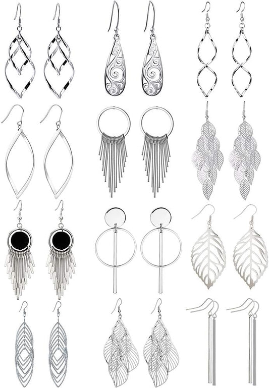 Manufacturer  12 Pairs Drop Dangle Earrings boho Fashion Jewelry Vintage Statement Boho Bohemian Earrings Set for Women  earring