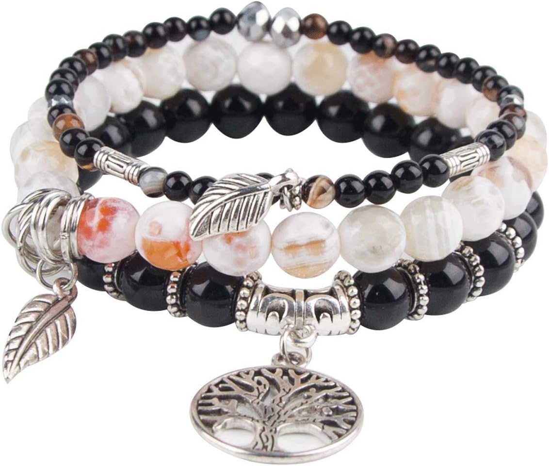 Manufacturer  Jardme Healing Crystal Bracelets for Women, 8mm Beaded Natural Stone Stretch Chakra Bracelets Tree of Life Bracelet Jewelry Gifts for Women  bracelets