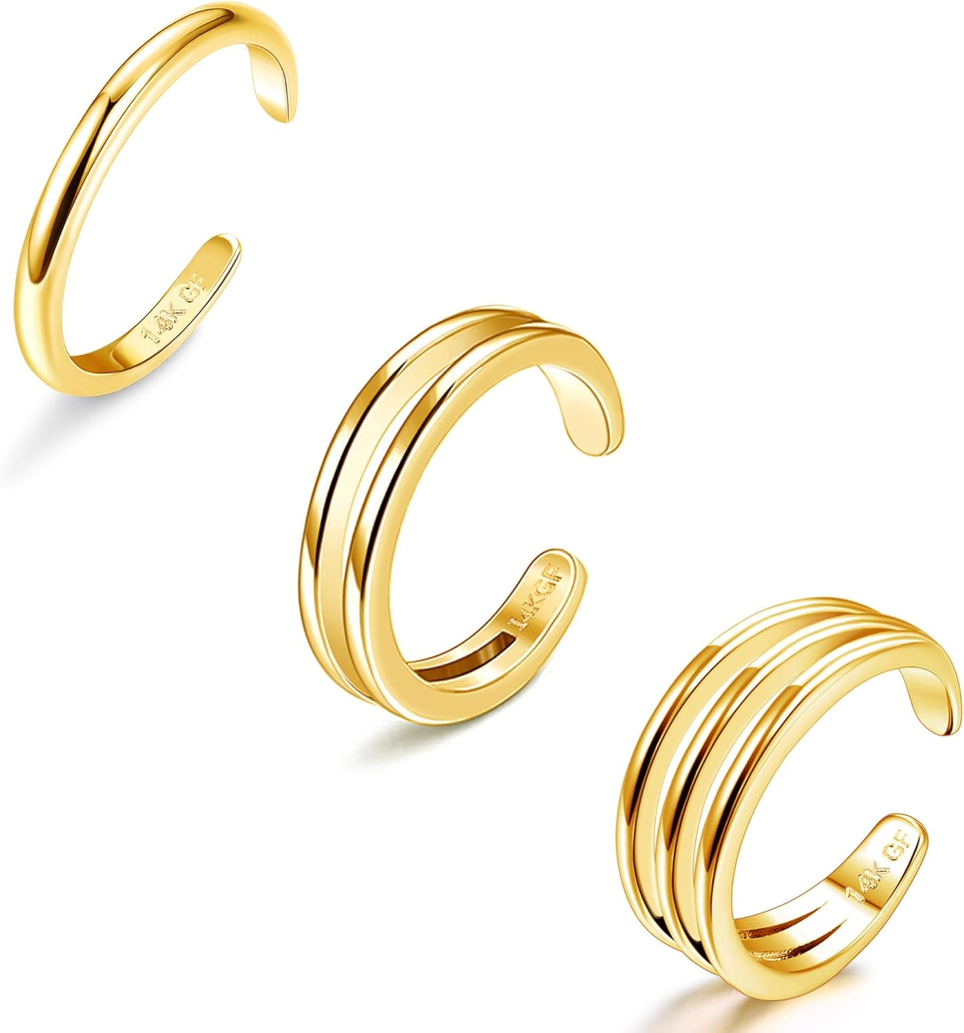 Manufacturer  ADRAMATA Toe Rings for Women Gold Trendy 14K Gold Filled Toe Rings Set Thin Band Beach Foot Jewelry for Summer Open Adjustable Toe Rings   rings