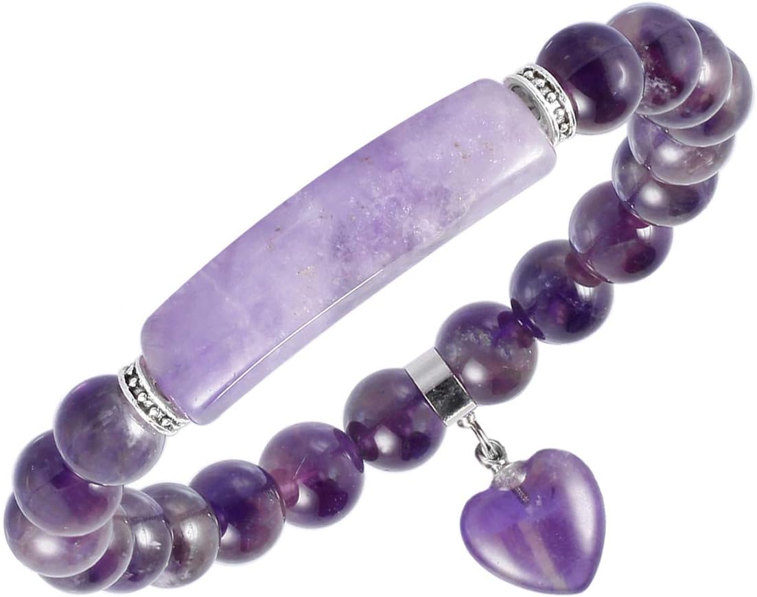 Manufacturer  TUMBEELLUWA Healing Stone Bracelet 8mm Beads Chakra Crystal Energy Heart Charm Bracelet Handmade Jewelry for Women  bracelets