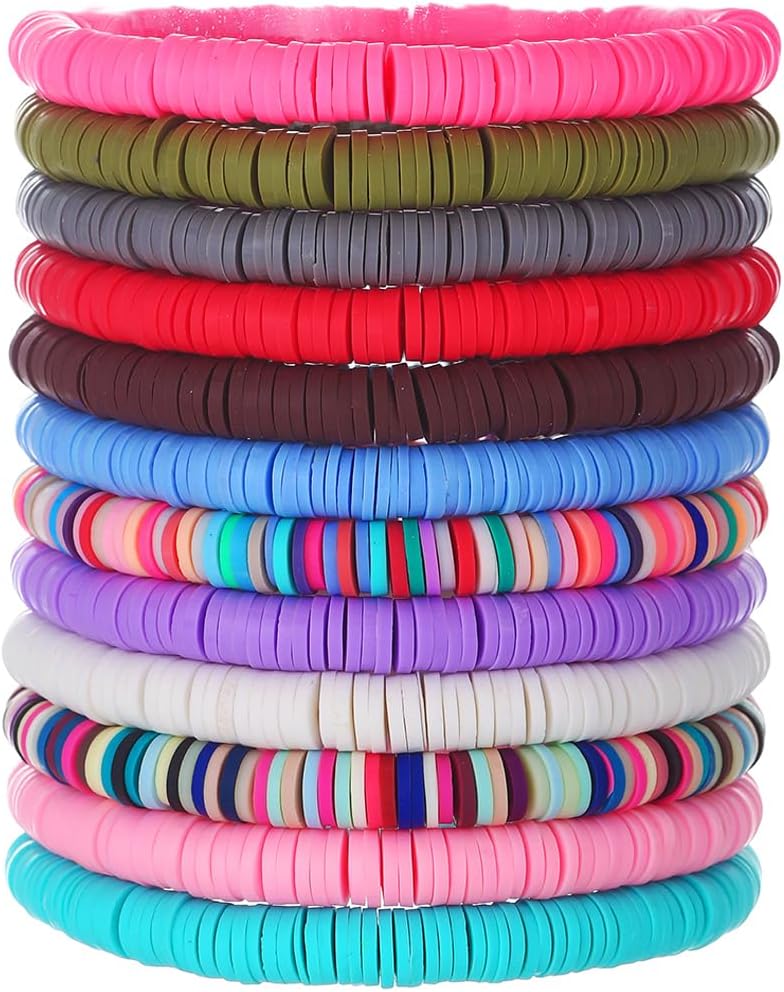 Manufacturer  12pcs Friendship Bracelets Beaded Bracelets Heishi Bracelet Cute Bracelets Stack Vinyl Clay Disc Bead Surfer Stretch Summer Beach Bracelets For Women Preppy Bracelets  bracelets