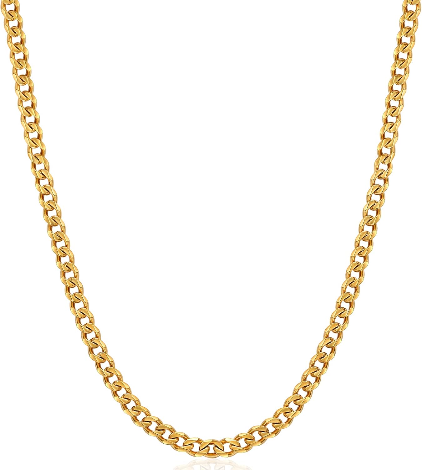 Manufacturer  Fiusem 3.5mm Cuban Link Chains for Men, women，Silver Tone/Black/14K Gold Plated Stainless Steel Necklace Chain, Mens Necklace 16, 18, 20, 22, 24, 26, 28 Inch  Necklace