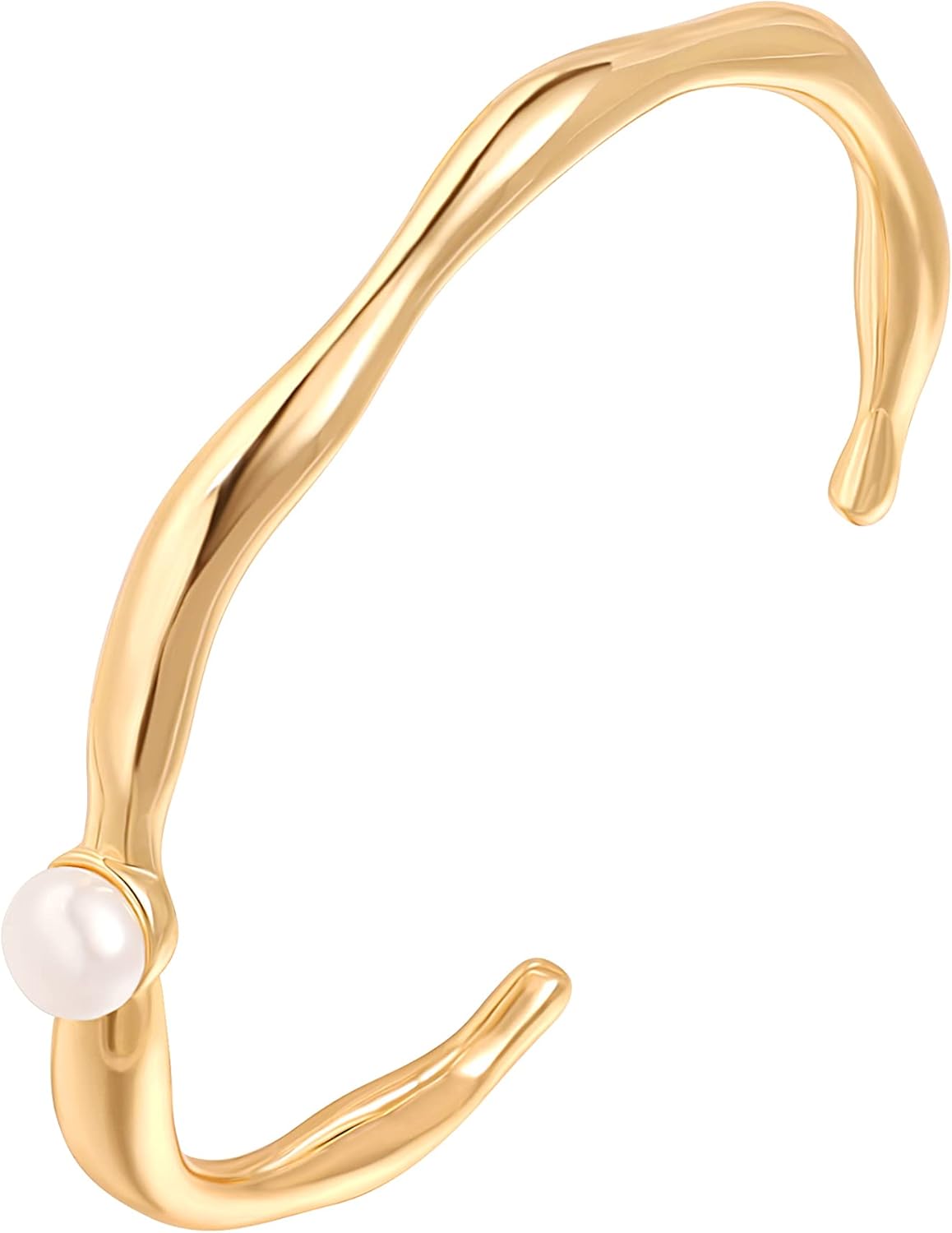 Manufacturer  PERNNLA PEARL Dainty Gold Bar Bracelet for Women Simple Delicate Thin Cuff Bangle Hook Bracelet 18K Gold Plated Handmade Minimalist Jewelry  bracelets