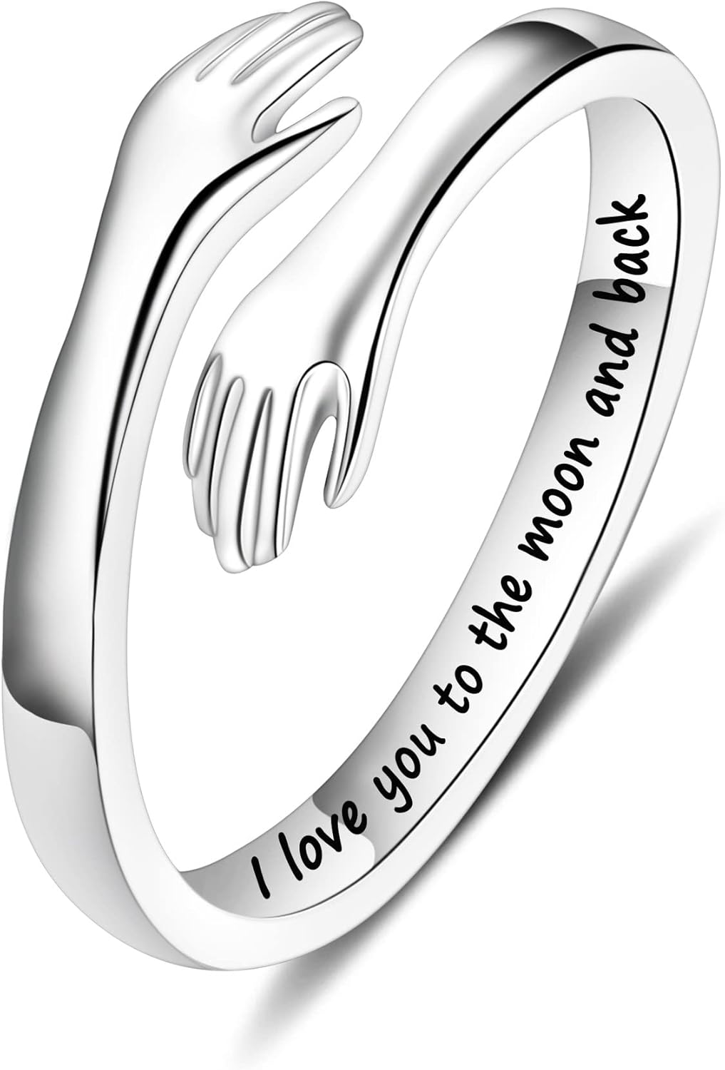 Manufacturer  Yesteel S925 Sterling Silver Hug Ring for Women Teen Girls, Adjustable Ring Jewelry Mothers Day Birthday Gifts for Daughters Mom Sister Wife Friends Grandma   rings