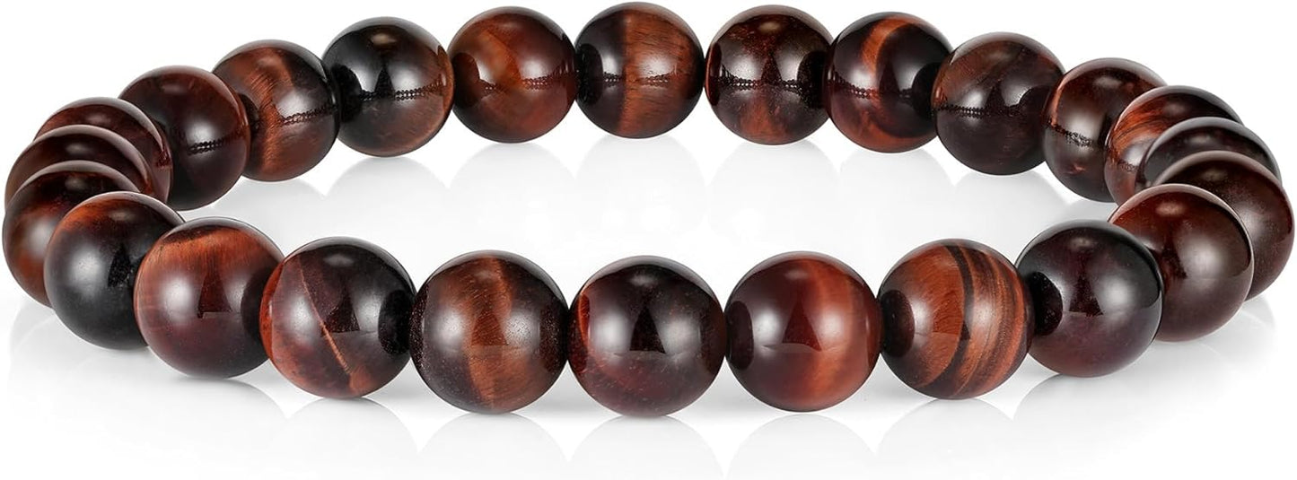 Manufacturer  M MOOHAM Natural Stone Bracelets for Men - 8mm Tiger Eye, Matte Agate, Lava Rock - Teen Boys Gifts for Birthday, Anniversary, Christmas  bracelets
