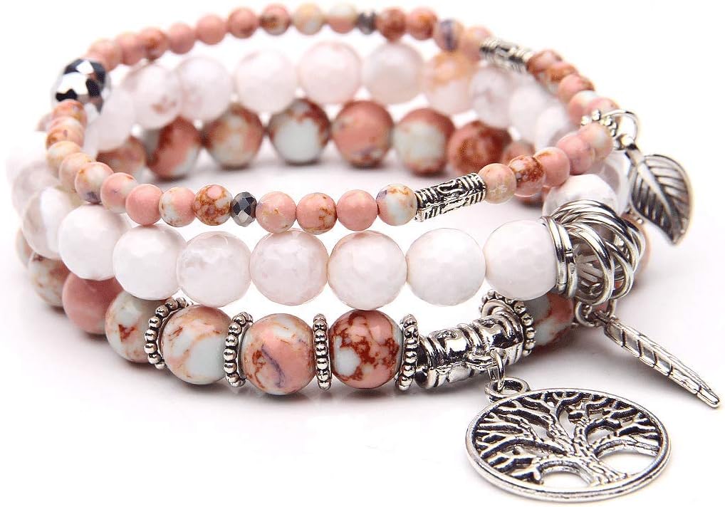 Manufacturer  Jardme Healing Crystal Bracelets for Women, 8mm Beaded Natural Stone Stretch Chakra Bracelets Tree of Life Bracelet Jewelry Gifts for Women  bracelets