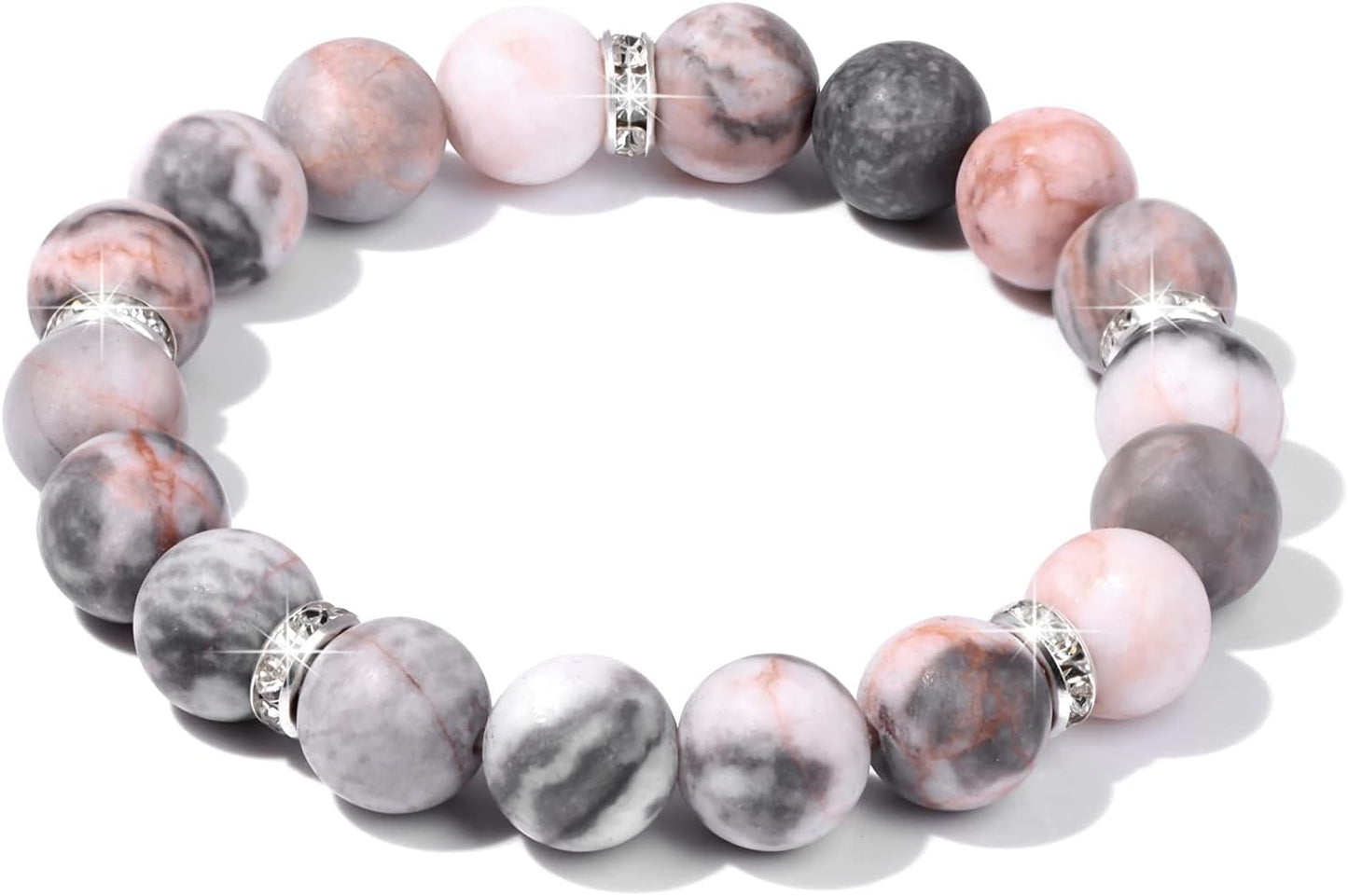 Manufacturer  GolbalJew Healing Bracelet For Women Anxiety Beaded Bracelets Jewelry Healing Stone Crystal Bracelet Stress Relief Yoga Beads Chakra Bracelets Gifts For Women pink  bracelets