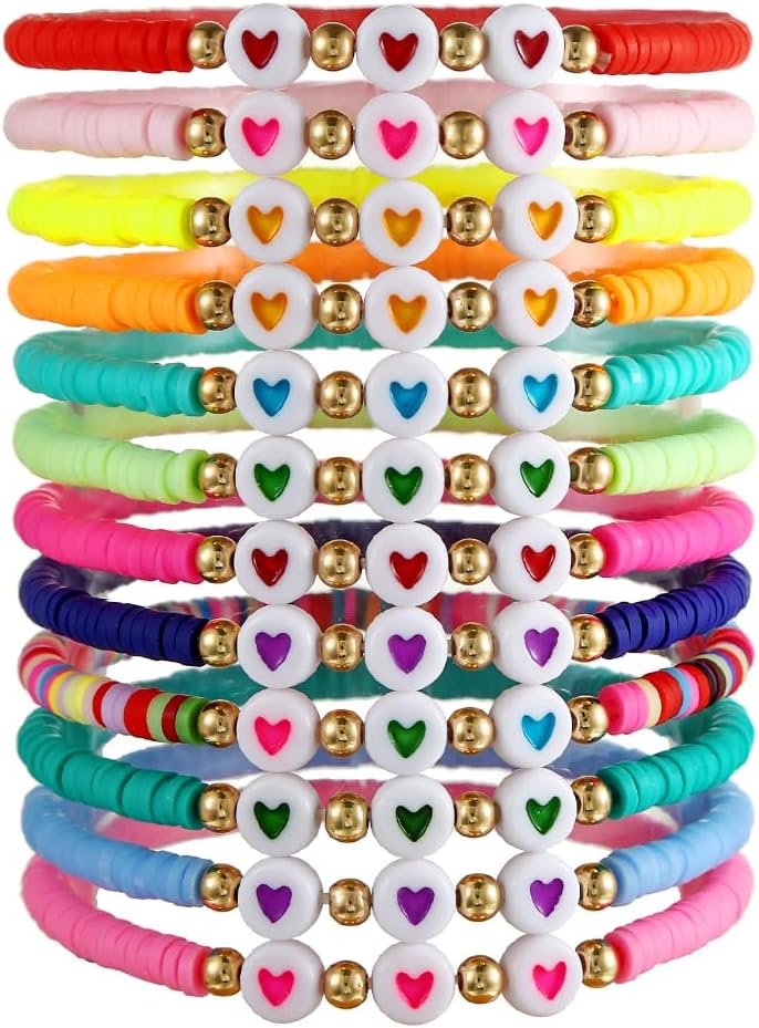 Manufacturer  Friendship Bracelets Boho Stackable Bracelets for Women Surfer Heishi Clay Bead Bracelets Stretch Preppy Bracelets Colorful Boho Bracelets for Women  bracelets