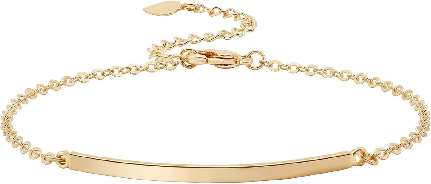 Manufacturer  PERNNLA PEARL Dainty Gold Bar Bracelet for Women Simple Delicate Thin Cuff Bangle Hook Bracelet 18K Gold Plated Handmade Minimalist Jewelry  bracelets