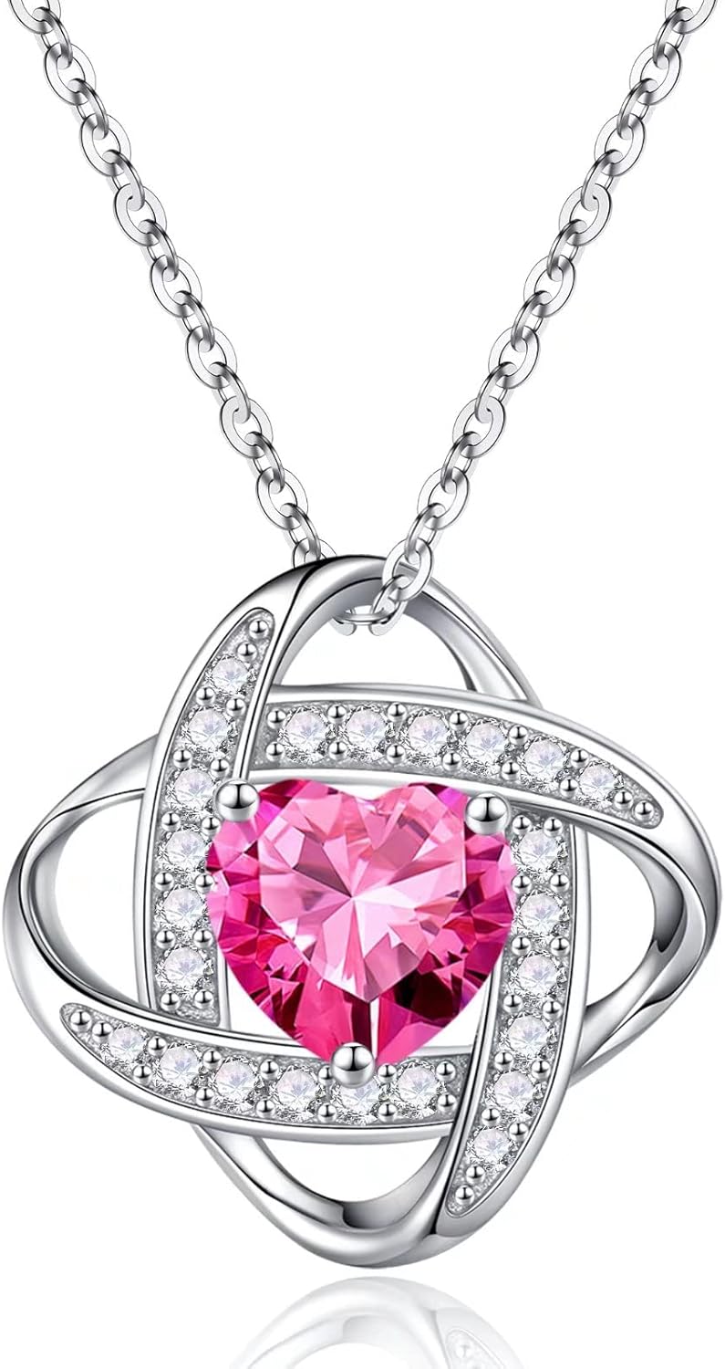 Manufacturer  Iefil 925 Sterling Silver Love Knot Birthstone Necklace, Natural or Created Gemstone, Anniversary Birthday Gifts for Women, Jewelry Gifts for Wife Mom Girlfriend  Necklace