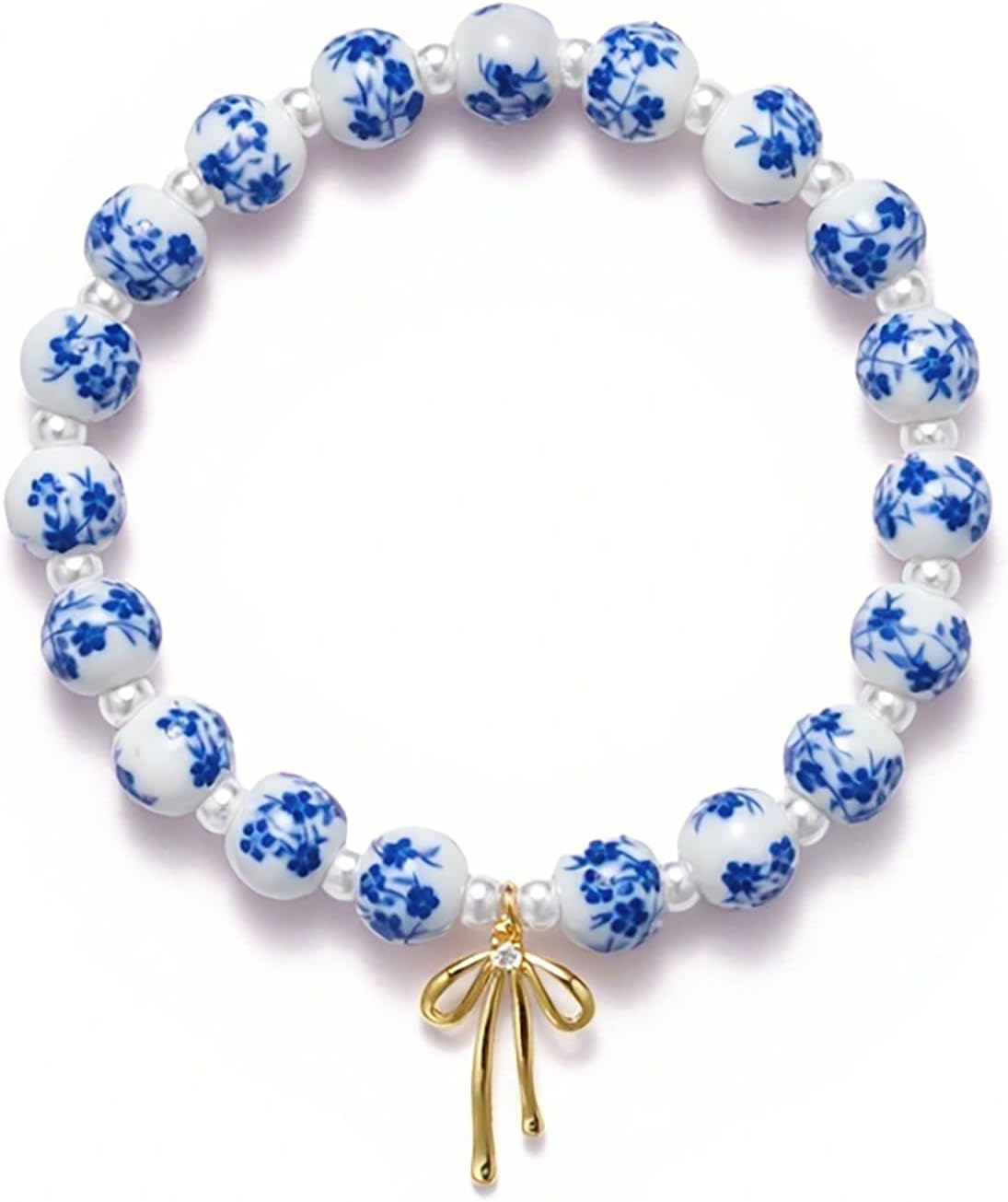 Manufacturer  Beads Bow Charm Bracelet for Women Flower Vintage Bracelet Handmade Stretch Gold Beaded Dainty Romantic Jewelry Gift  bracelets