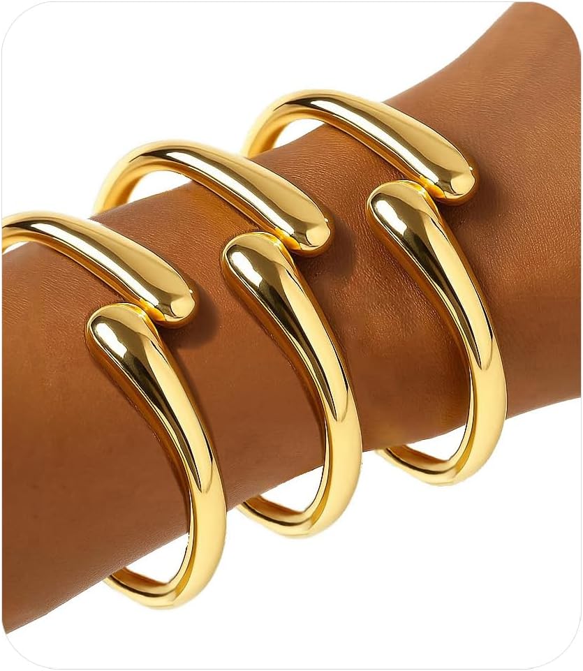 Manufacturer  Gold Bangle Bracelets for Women Teens Trendy Chunky Adjustable Twist Cuff Bracelet Jewelry Gifts  bracelets