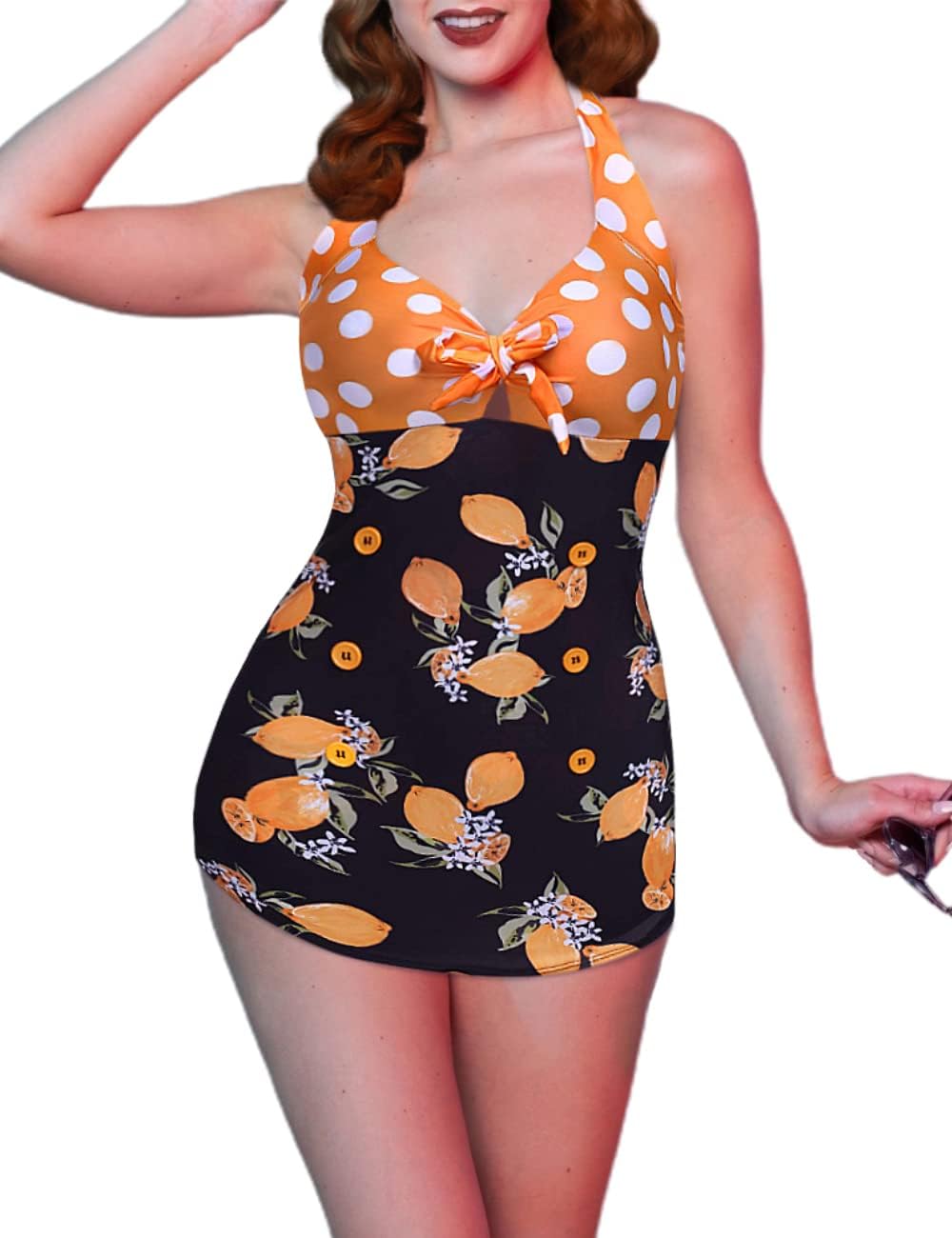 Manufacturer  Ekouaer Womens One Piece Swimsuits Vintage Striped Skirt Bathing Suit Vintage Retro Push Up Swimwear  Swimsuit