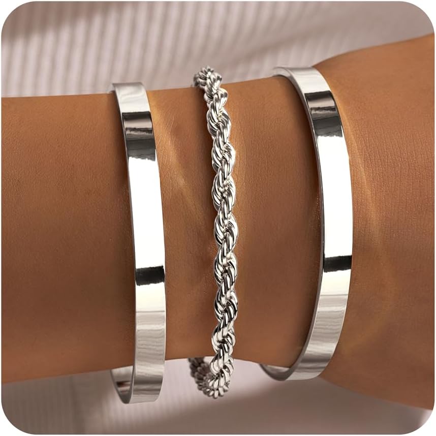 Manufacturer  Gold Bracelets for Women Non Tarnish Dainty 14K Real Gold Plated Bangle Cuff Bracelets Stack for Women,Waterproof Stackable Bracelet Gold Jewelry Trendy Gifts Adjustable  bracelets