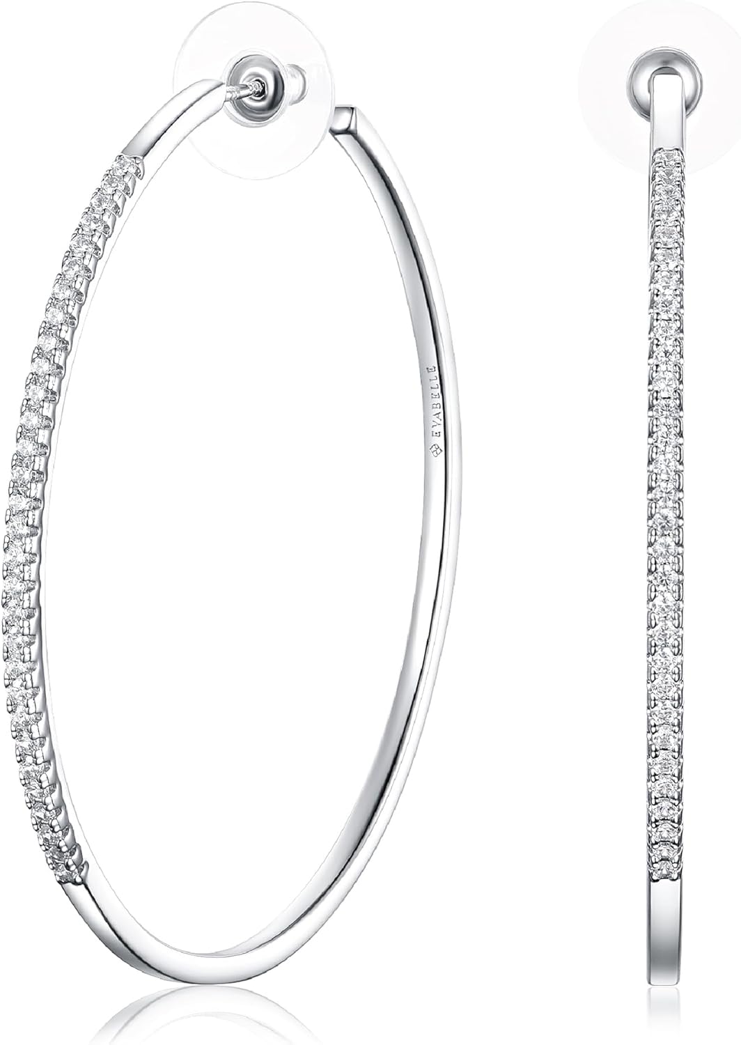 Manufacturer  Evabelle Gold Hoop Earrings for Women 14K Real Gold Plated Cubic Zirconia Diamond Hoop Earrings Huggie Hoop Earring Women Earrings Earring for Men 925 Sterling Silver Post Hypoallergenic  earring