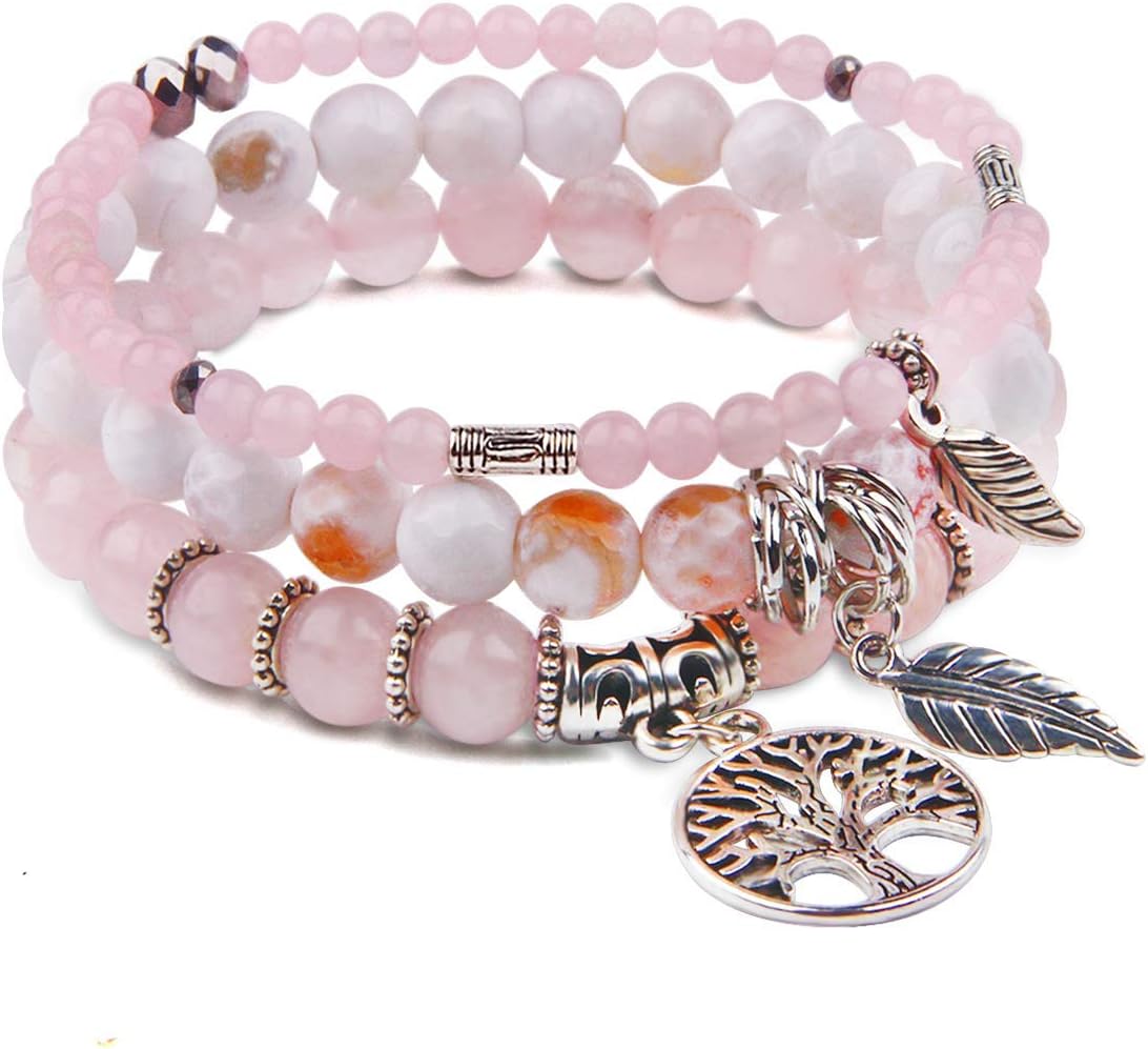 Manufacturer  Jardme Healing Crystal Bracelets for Women, 8mm Beaded Natural Stone Stretch Chakra Bracelets Tree of Life Bracelet Jewelry Gifts for Women  bracelets