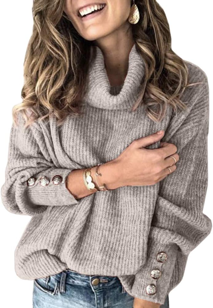 Manufacturer  Women's Oversized Turtleneck Chunky Pullover Sweaters Cowl Neck Long Sleeve Winter Slouchy Loose Knit Sweaters   sweaters