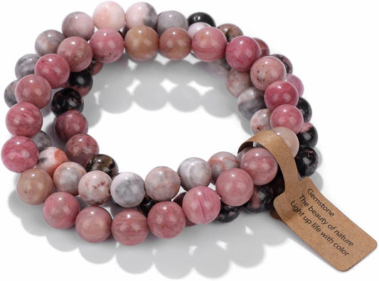 Manufacturer  3 PCS Healing Crystal Bracelets for Women 8mm Natural Stone Beaded Stretch Bracelet Amethyst Jewelry Gifts  bracelets