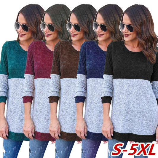 Hot Sale Autumn and Winter European and American Knitted Sweaters Sexy Splicing Sweaters T-Shirts Women's Clothing