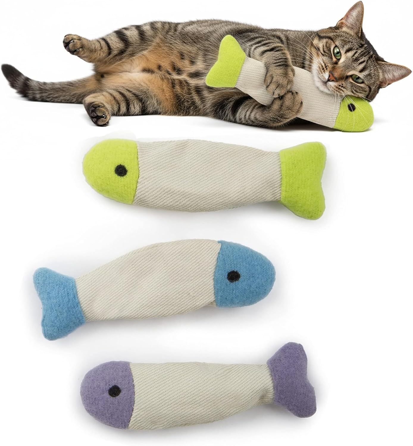 Manufacturer  SmartyKat (3 Count) Fish Flop Crinkle Catnip Cat Toys - Multi Color, 3 Count    Cat toy