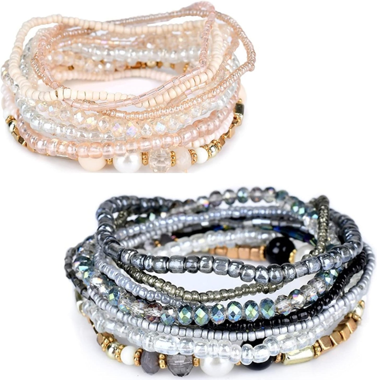 Manufacturer  Fuqimanman2020 Bohemian Crystal Beaded Stackable Bracelets Handmade Colorful Crystal Pearl Seed Beads Bracelets for Women Jewelry  bracelets