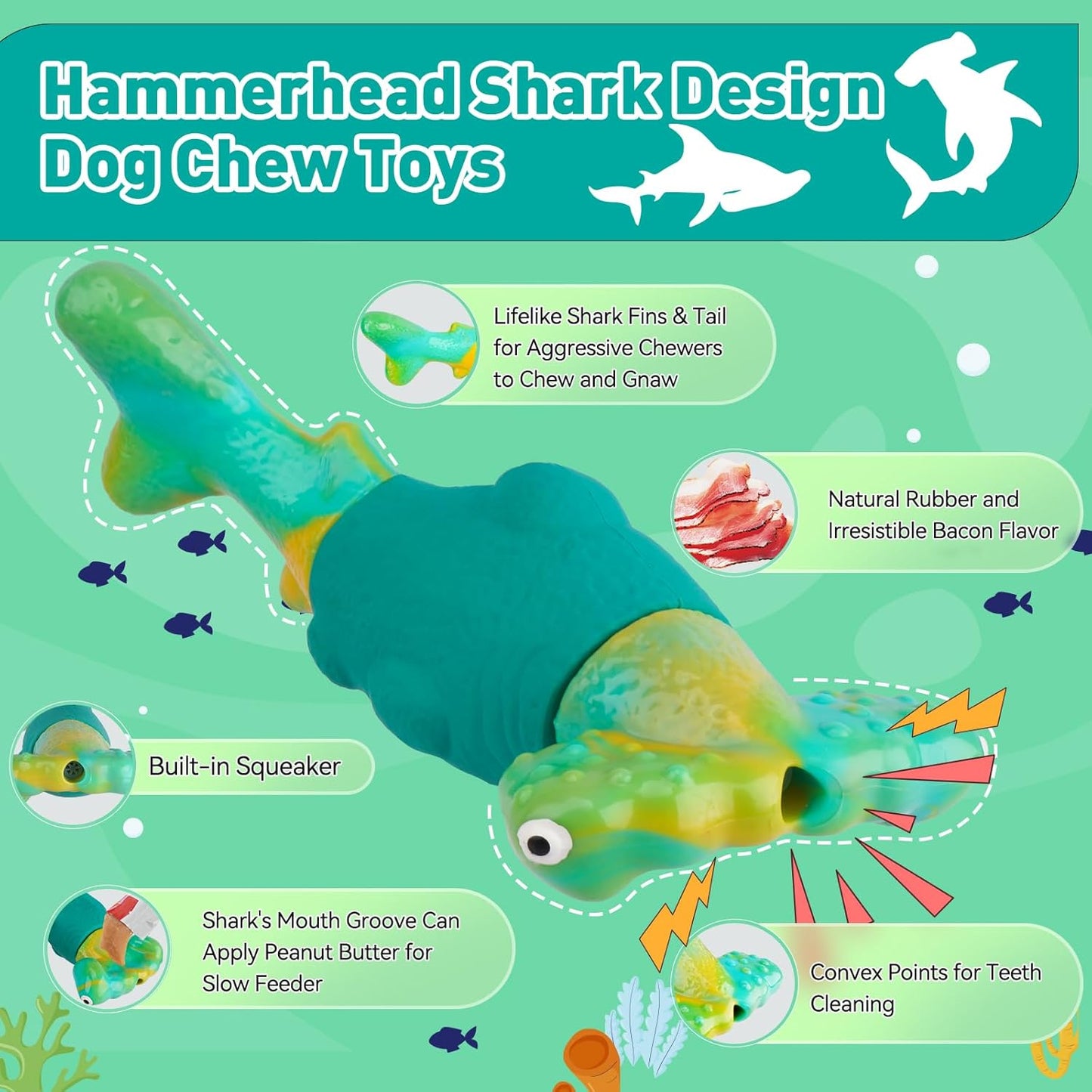 Manufacturer   Dog Toys for Aggressive Chewers, Interactive Dog Chew Toys for Large Dogs, Squeaky Chew Toys to Keep Them Busy, Tough Toys for Medium/Large Breed (Green)    Dog toy