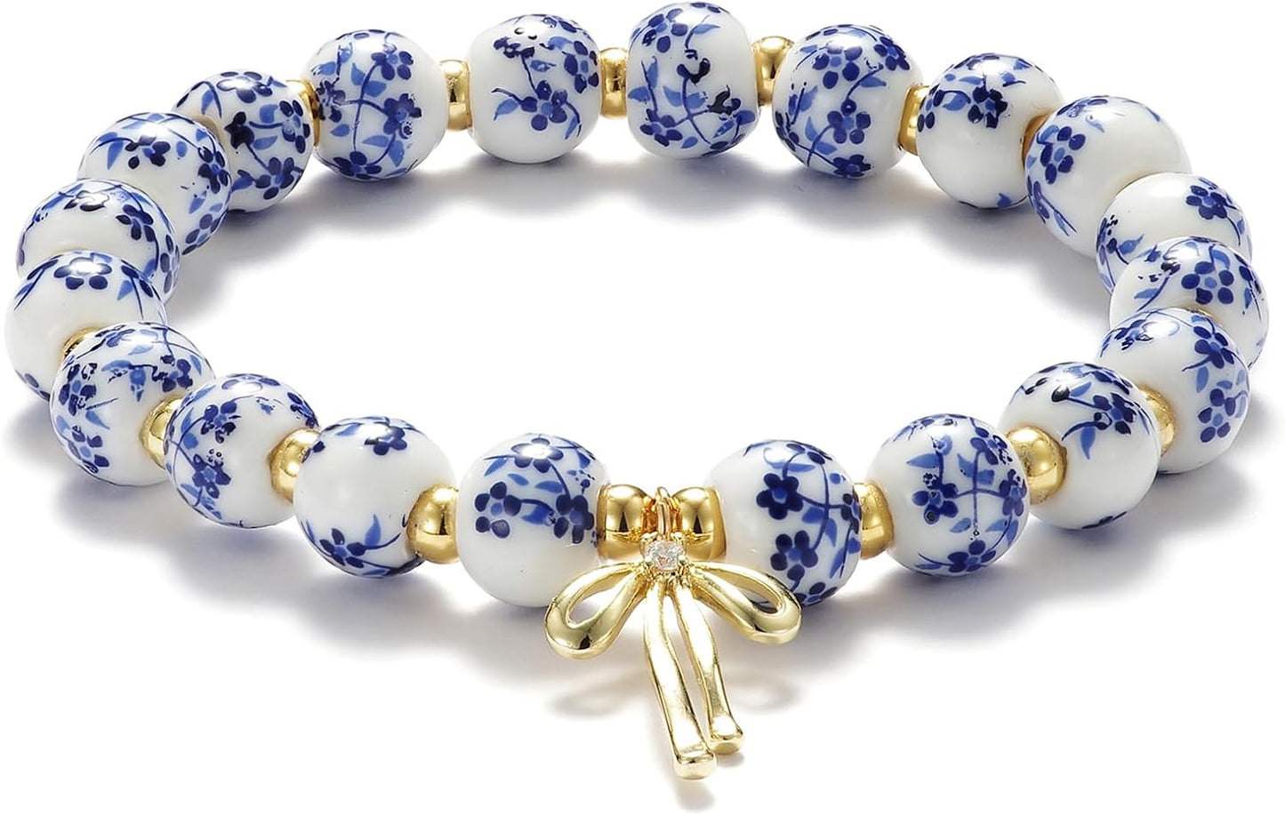 Manufacturer  Beads Bow Charm Bracelet for Women Flower Vintage Bracelet Handmade Stretch Gold Beaded Dainty Romantic Jewelry Gift  bracelets