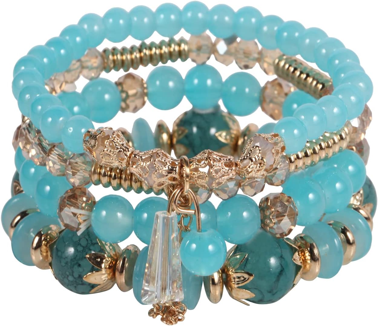 Manufacturer  Bohemian Boho Stackable Bracelets for Women Set, Girls Stretch Multilayer Stack Beads Colorful Beaded Charm Bracelets Girl Handmade Jewelry  bracelets