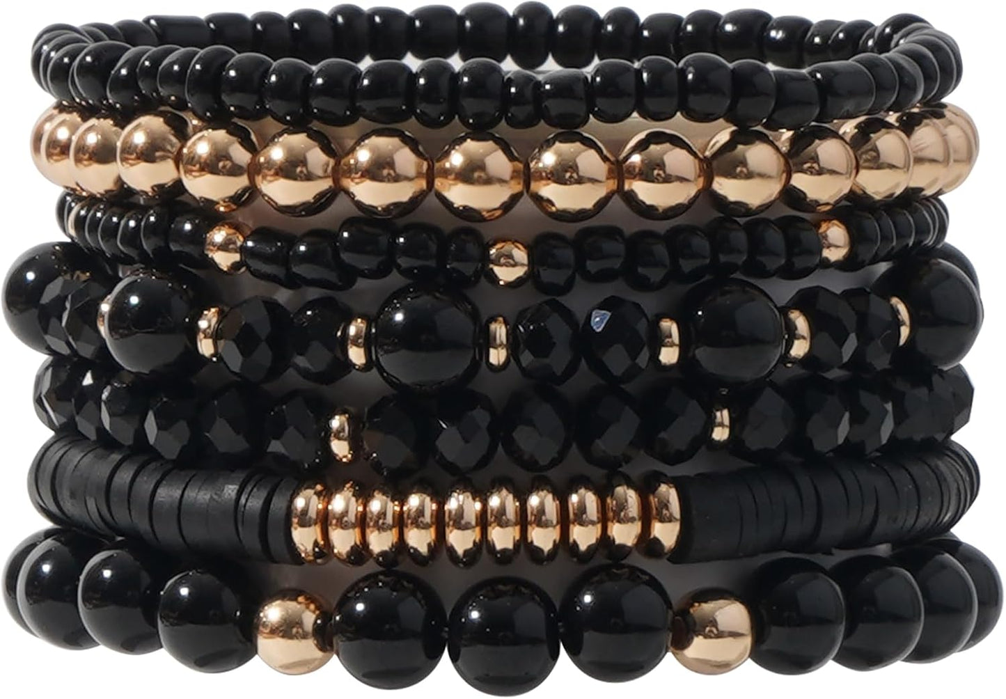 Manufacturer  GOOJIDS Surfer Heishi Clay Bead Bracelets for Women Bohemian Stackable Gold Beaded Stretch Bracelets Elastic Layering Friendship Bracelets Set Boho Jewelry  bracelets
